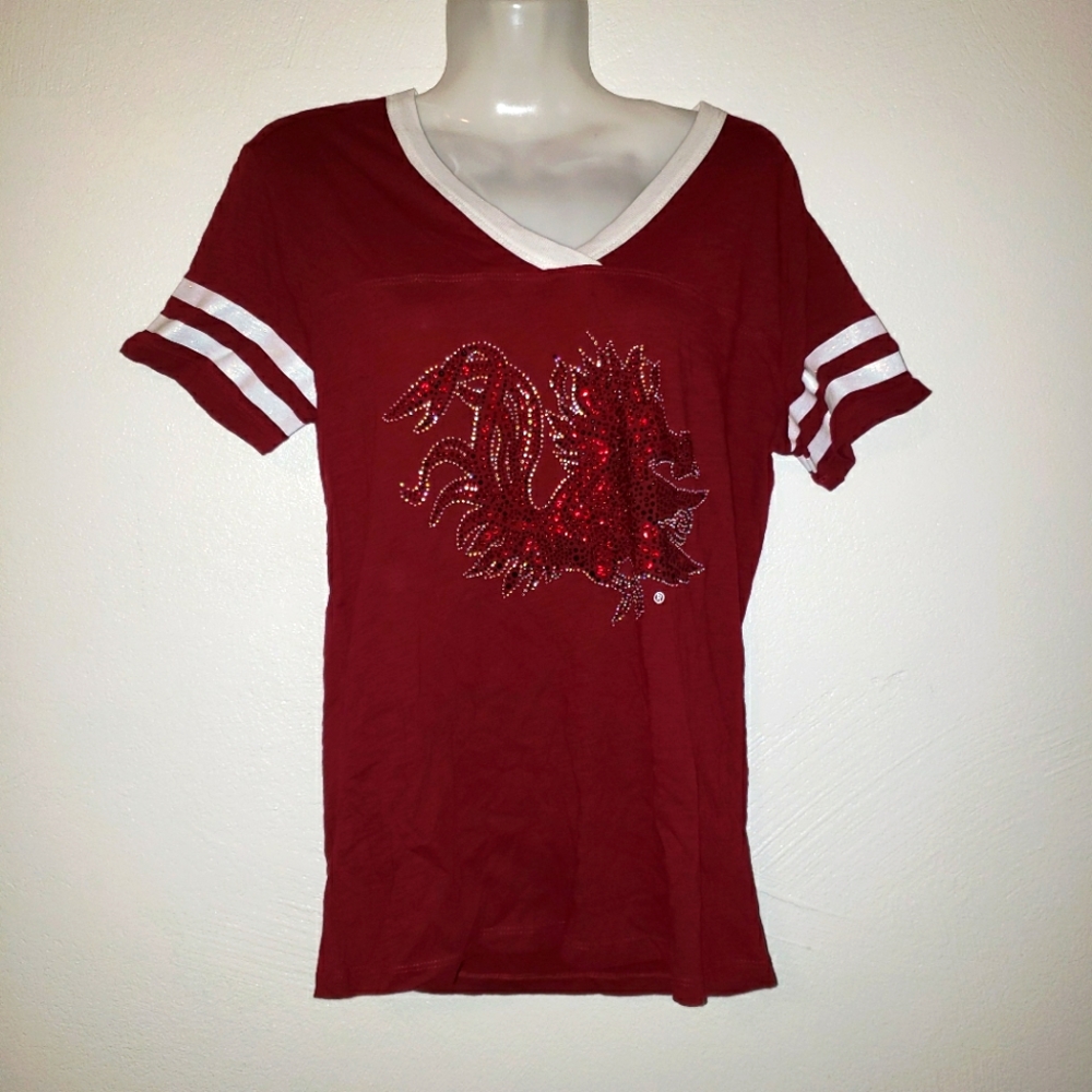E5 Women's V-Neck Tee, South Carolina, size S